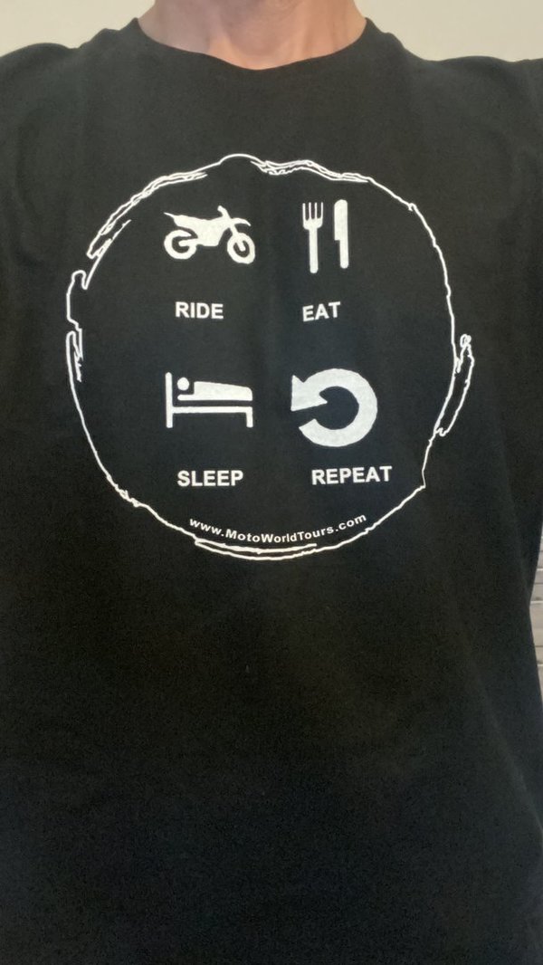 MotoWorldTours "RIDE-EAT-SLEEP-REPEAT" T-Shirt
