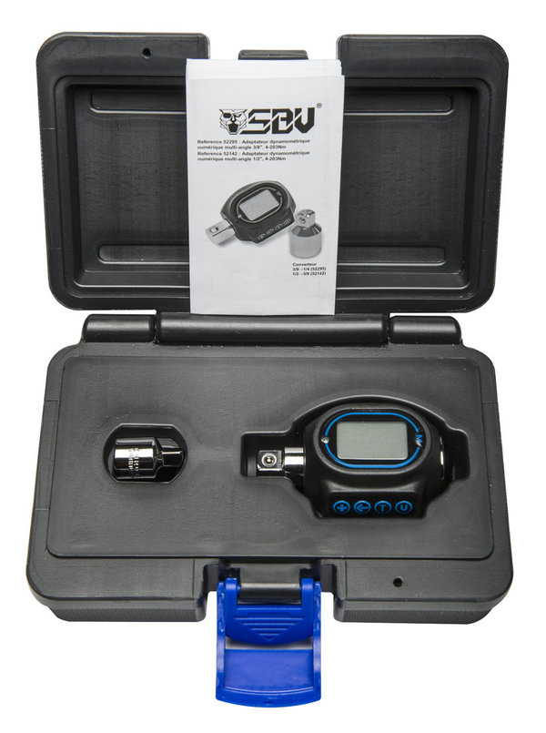 SBV Tools 3/8” Digital Torque Adapter with 1/4" adapter (3/8" F x 1/4 "M)