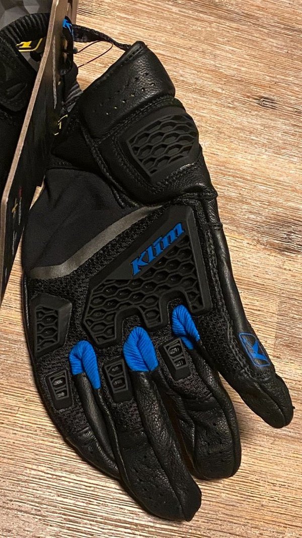 KLIM Baja S4 Handschuhe, Schwarz-kinetik Blue, Größe XL
