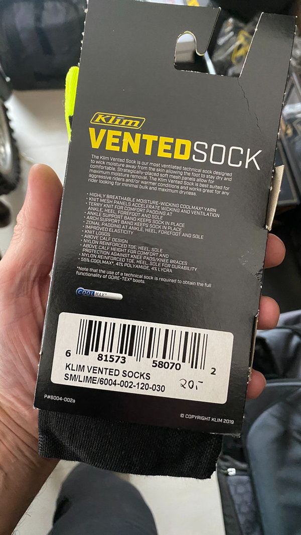 KLIM Vented Socks, Farbe: Hi-Vis, Größe: S